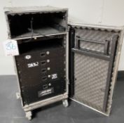 Mobile Customised Flight Case w/ Internal Mounting Frame, 5 x Drawer Units, Desk End Panels