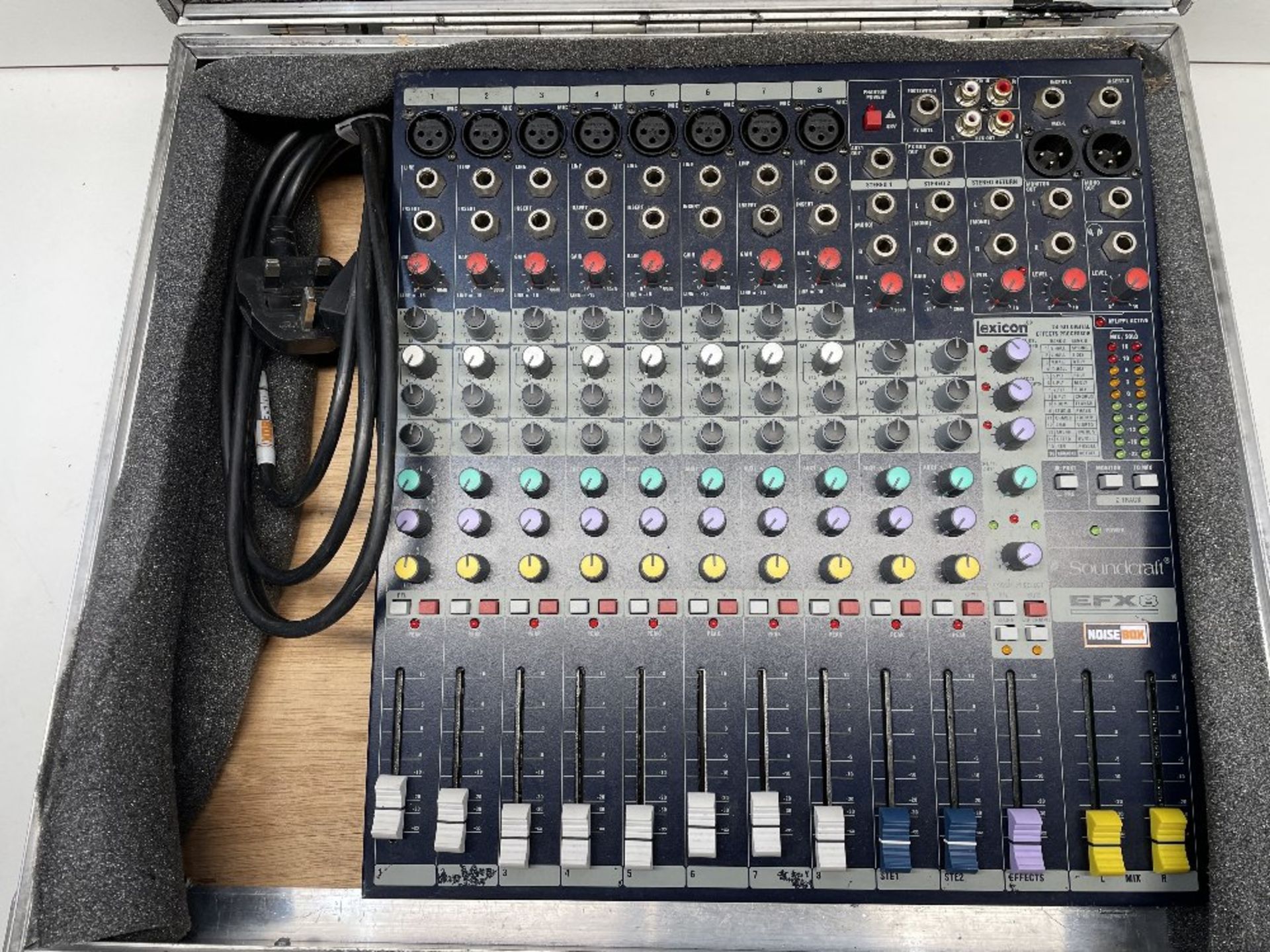 Soundcraft EFX8 Mixer w/ Lexicon FX & Flight Case - Image 3 of 8