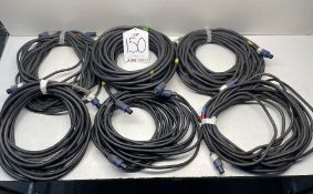 6 x Approx. 10-15m Speaker Cables w/ Neutrik Speakon NL4FX Connectors