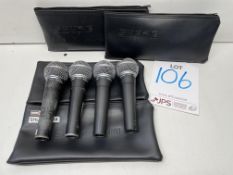 4 x Shure SM58 Dynamic Vocal Microphones w/ Cases