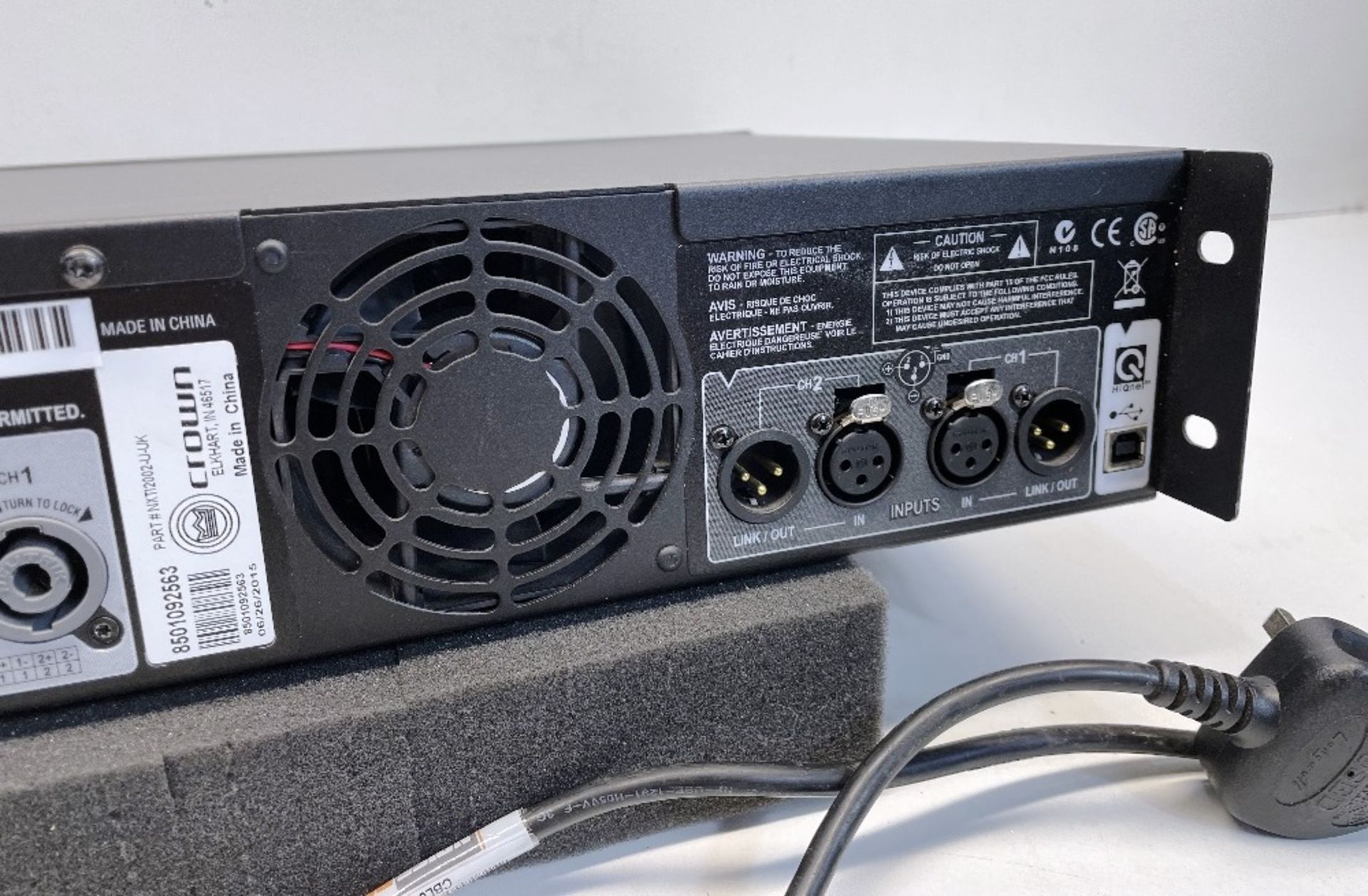 Crown XTi 2002 800W 2-Channel Power Amplifier - Image 7 of 8