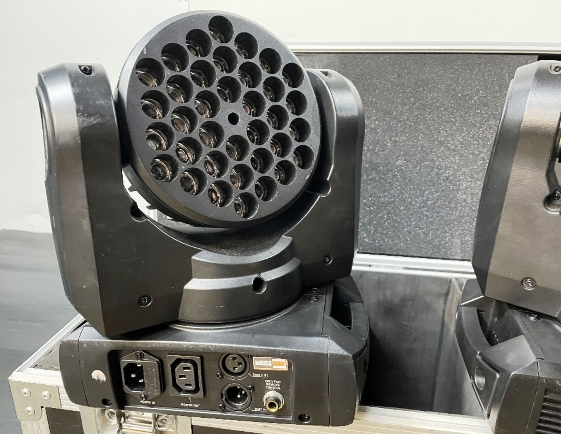 2 x ADJ Inno Color Beam LED Moving Heads w/ Flight Case, Brackets, Clamps & Safety Cables - Image 5 of 9