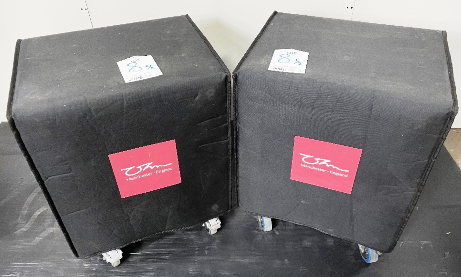 2 x Ohm Cora-S Subwoofers w/ Protective Covers & Touring Dollies * - Image 2 of 8