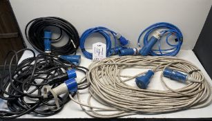 5 x Various 16 & 32 Amp Power Cables - As Described & Pictured
