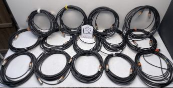 14 x Various Length DMX Lighting Cables - As Pictured