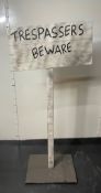 Halloween Themed 'Trespassers Beware' Sign