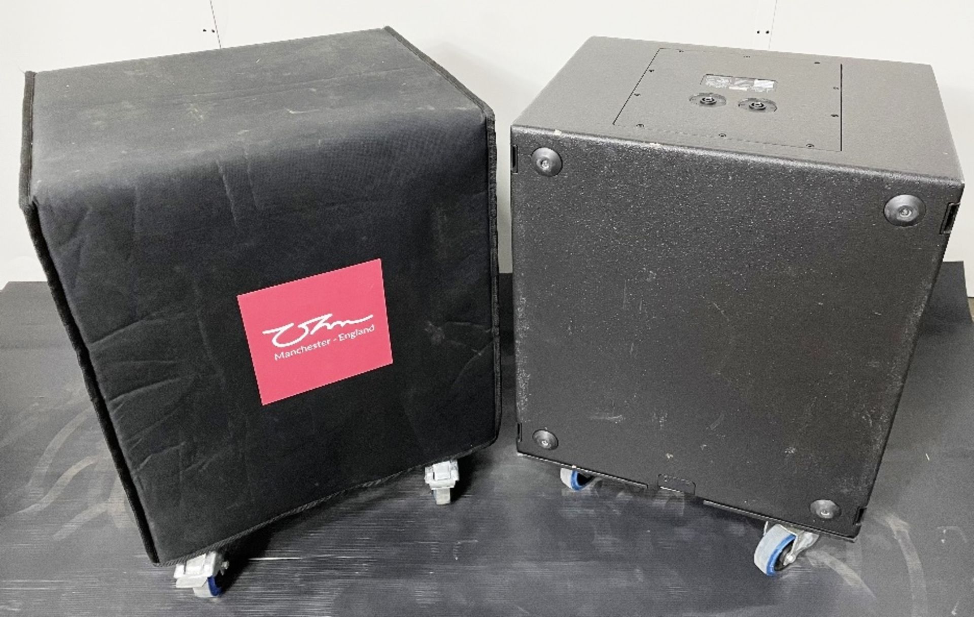 2 x Ohm Cora-S Subwoofers w/ Protective Covers & Touring Dollies * - Image 2 of 6