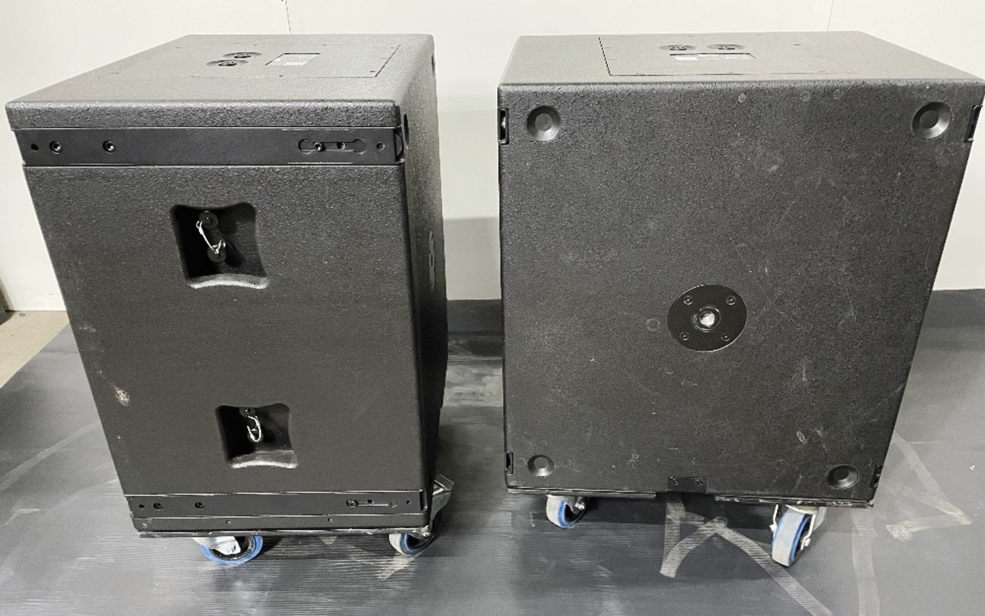 2 x Ohm Cora-S Subwoofers w/ Protective Covers & Touring Dollies * - Image 8 of 8