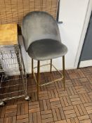 Grey Cloth Upholstered Stool