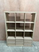 Wooden 9 Hole 2 Cupboards 2 Drawer Wall Unit