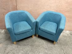 2x Bucket Sofa Seats in Blue