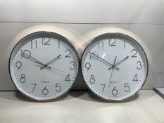 2x Battery Operated Clocks | Rose Gold Coloured Casing