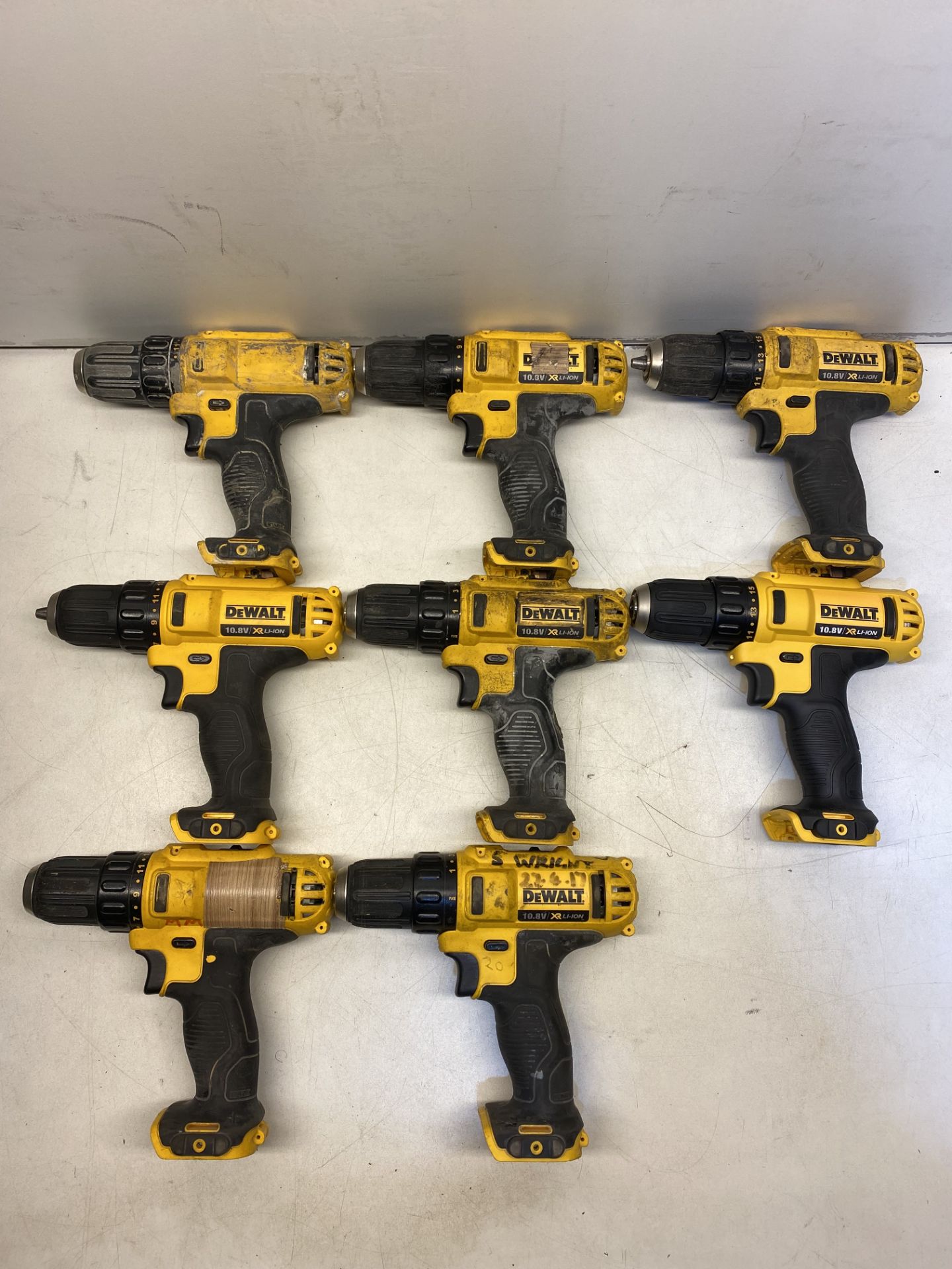 8 x USED DeWalt DCD710 10.8V XR Cordless Compact Drill Drivers - See Photos