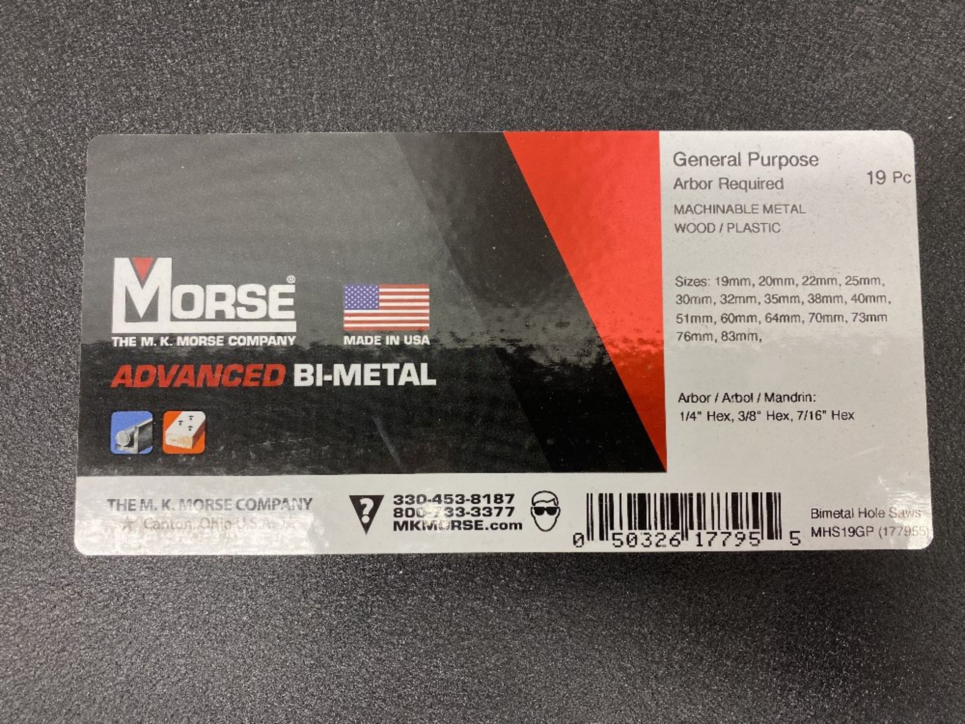 2 x Morse 19 Piece Bi-Metal & Wood 19-83mm Holesaw Drill & Arbours Set & Case - Image 5 of 5