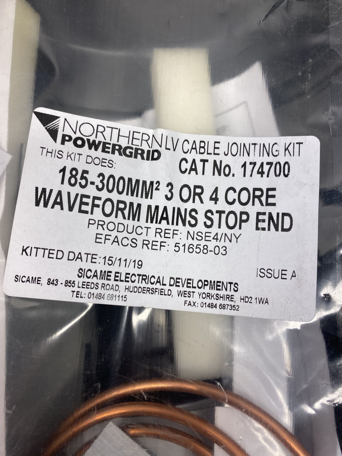 6 x Northern Powergrid 185-300mm2 3 or 4 Core Waveform Mains Stop End LV Cable Jointing Kits - Image 2 of 2