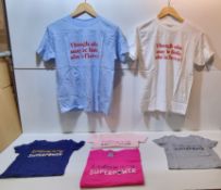 17 x Various Childrens Quote T Shirt & Babygrows in Various Colours & Sizes