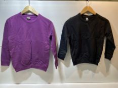 16 x Justhoods Childrens Crewneck Sweatshirts in Various colours & Sizes
