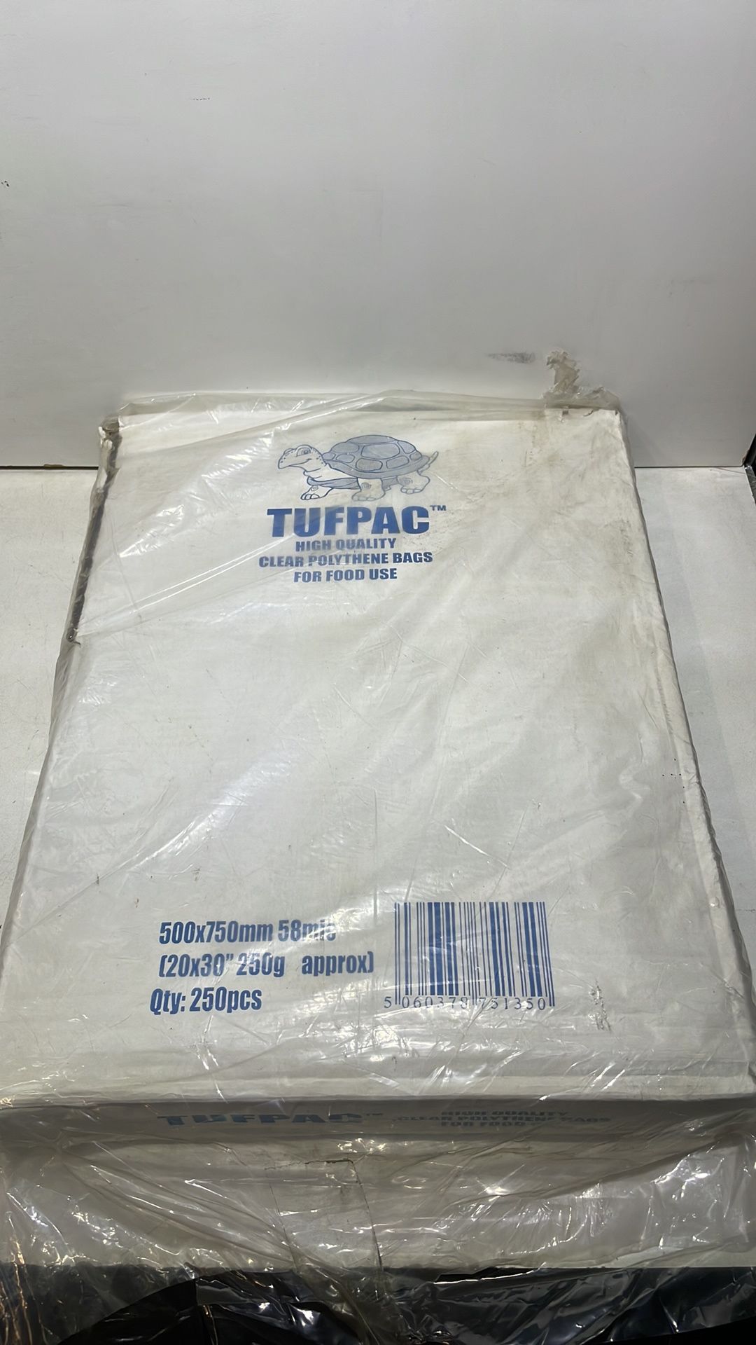 Box of Tupac High Quality Clear Polythene Bags for Food Use | Size 500mm x 750mm | Qty 250