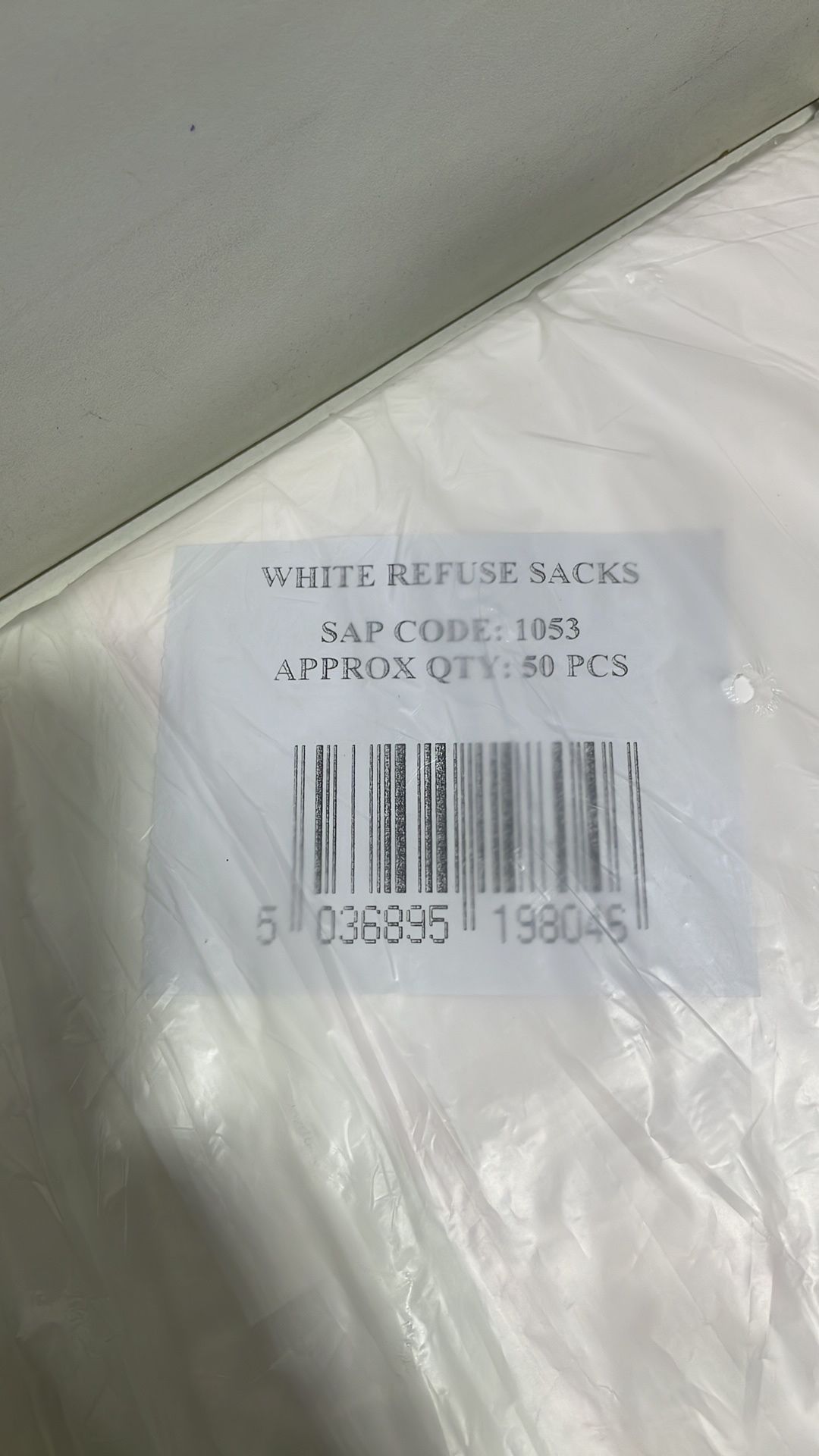 4 x Bags of White Refuse Bags | Qty 50 per Bag - Image 2 of 2