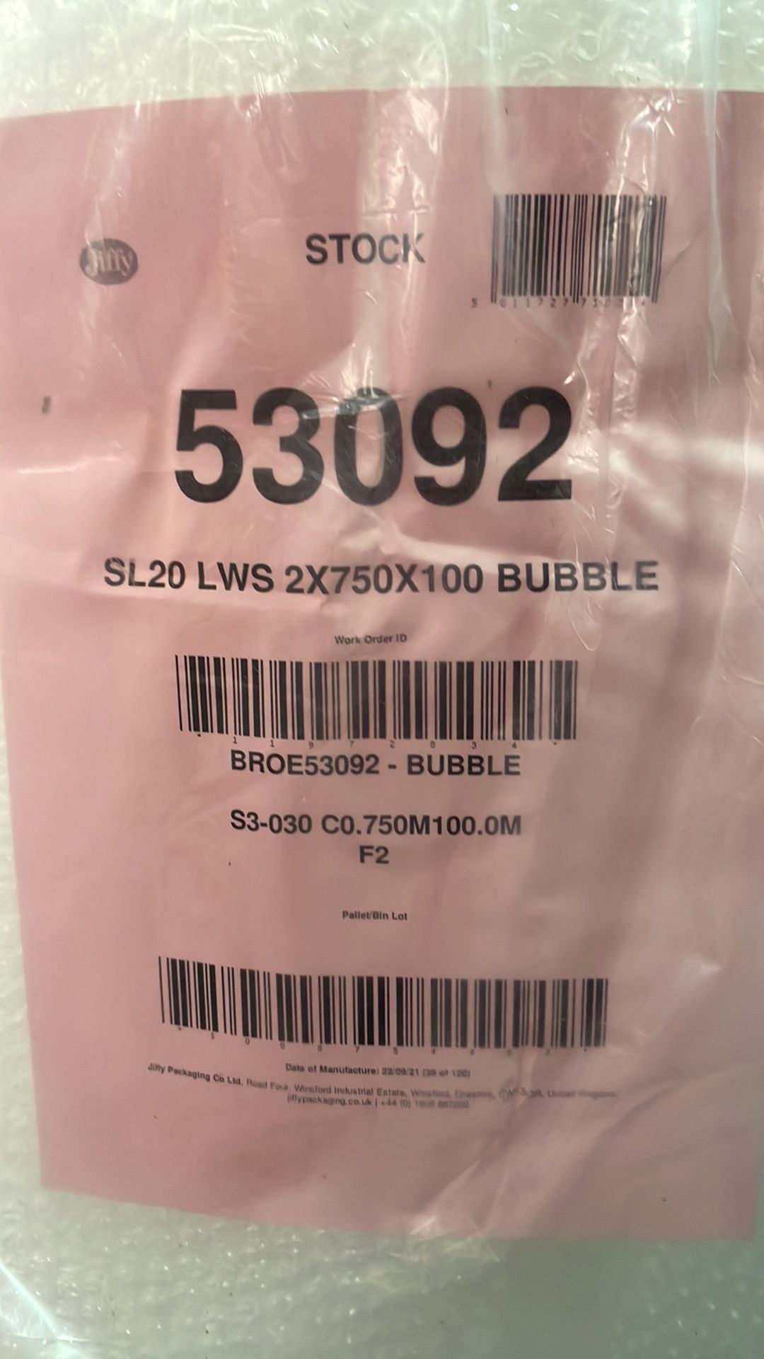 1 x Roll of Bubble Wrap | Each Roll 2 x 750mm x 100mtr - Image 3 of 3