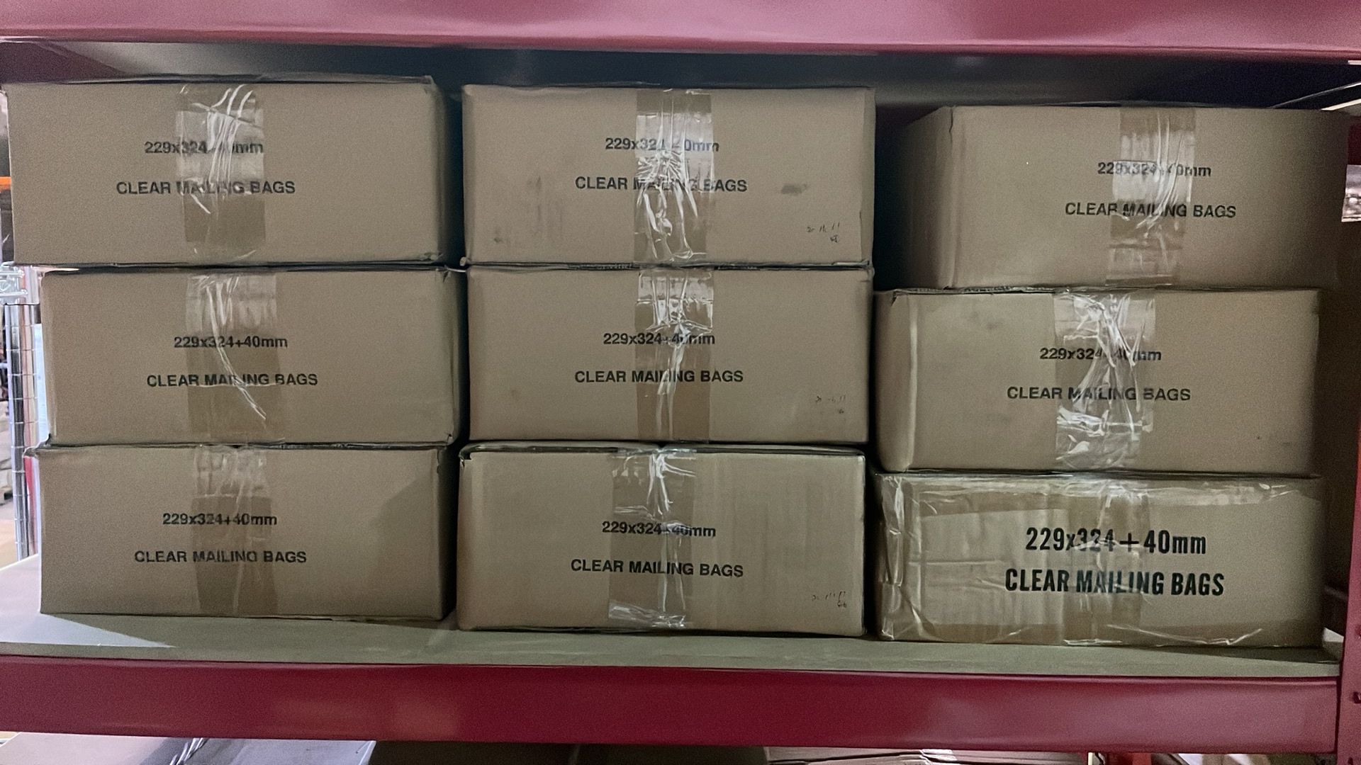 12 x Boxes 229mm x 324mm + 40mm Clear Mailing Bags