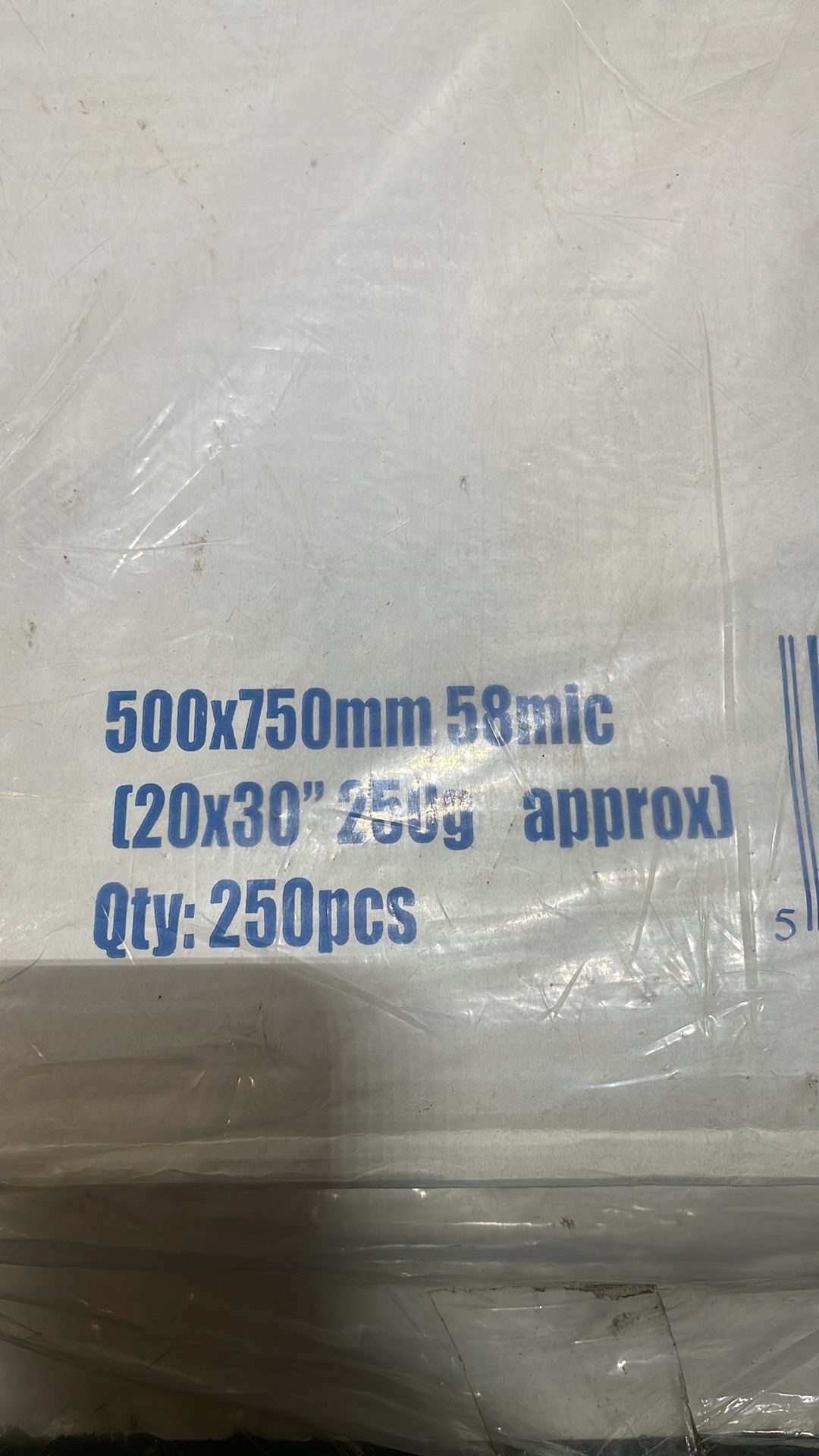 Box of Tupac High Quality Clear Polythene Bags for Food Use | Size 500mm x 750mm | Qty 250 - Image 2 of 3