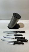 5 x Knife Set In Metal Holder