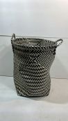 Soft Weaved Back and White Laundry Basket