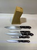 5 x Knife set in Wooden Block