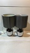 2 x Table Lamps w/ Charcoal Shade