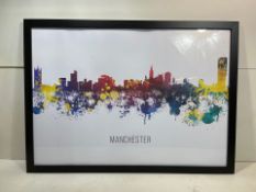 Manchester Print In Black Frame