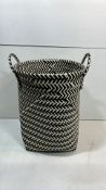 Soft Weaved Back and White Laundry Basket