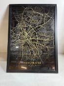 Manchester Map Picture In Black Frame