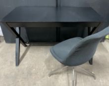 Black Office Desk and Chair | Size: 74cm x 60cm x 120cm