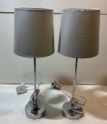 2 x Table Lamps w/ Grey Shade