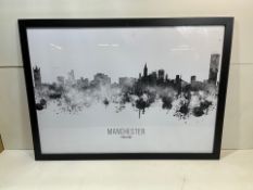 Manchester Print In Black Frame