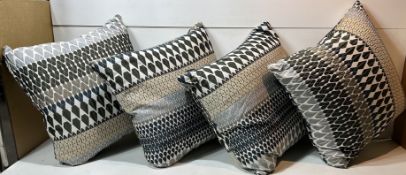 4 x Patterned Cushions As Pictured