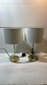 2 x Table Lamps w/ White Shade