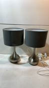 2 x Table Lamps w/ Charcoal Shade