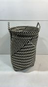 Soft Weaved Back and White Laundry Basket