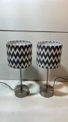 2 x Table Lamps w/ Black & White ZigZag Shade