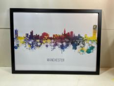 Manchester Print In Black Frame