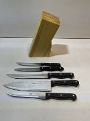 5 x Knife set in Wooden Block