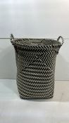 Soft Weaved Back and White Laundry Basket