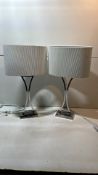 2 x Table Lamps w/ Grey Shade