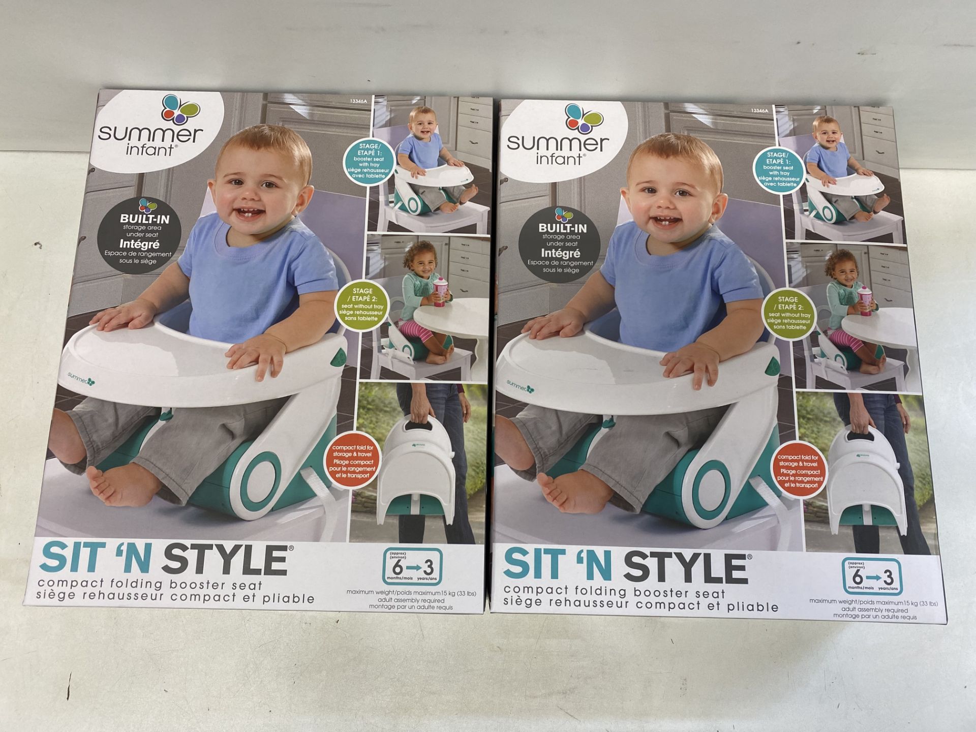2 x Summer Infant Sit n' Style Compact Folding Booster Seats