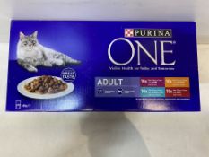 40 x Packs Of Various Purina One Adult Cat Food - See Photos