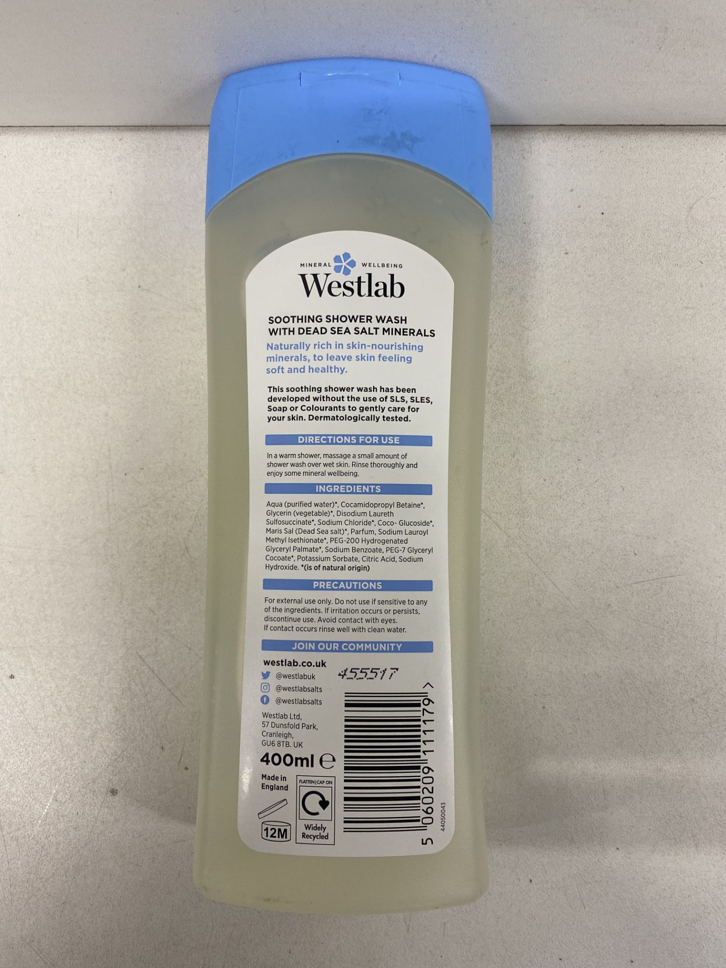 30 x Bottles Of Westlab Soothing Shower Wash With Dead Sea Salt Minerals - Image 2 of 2