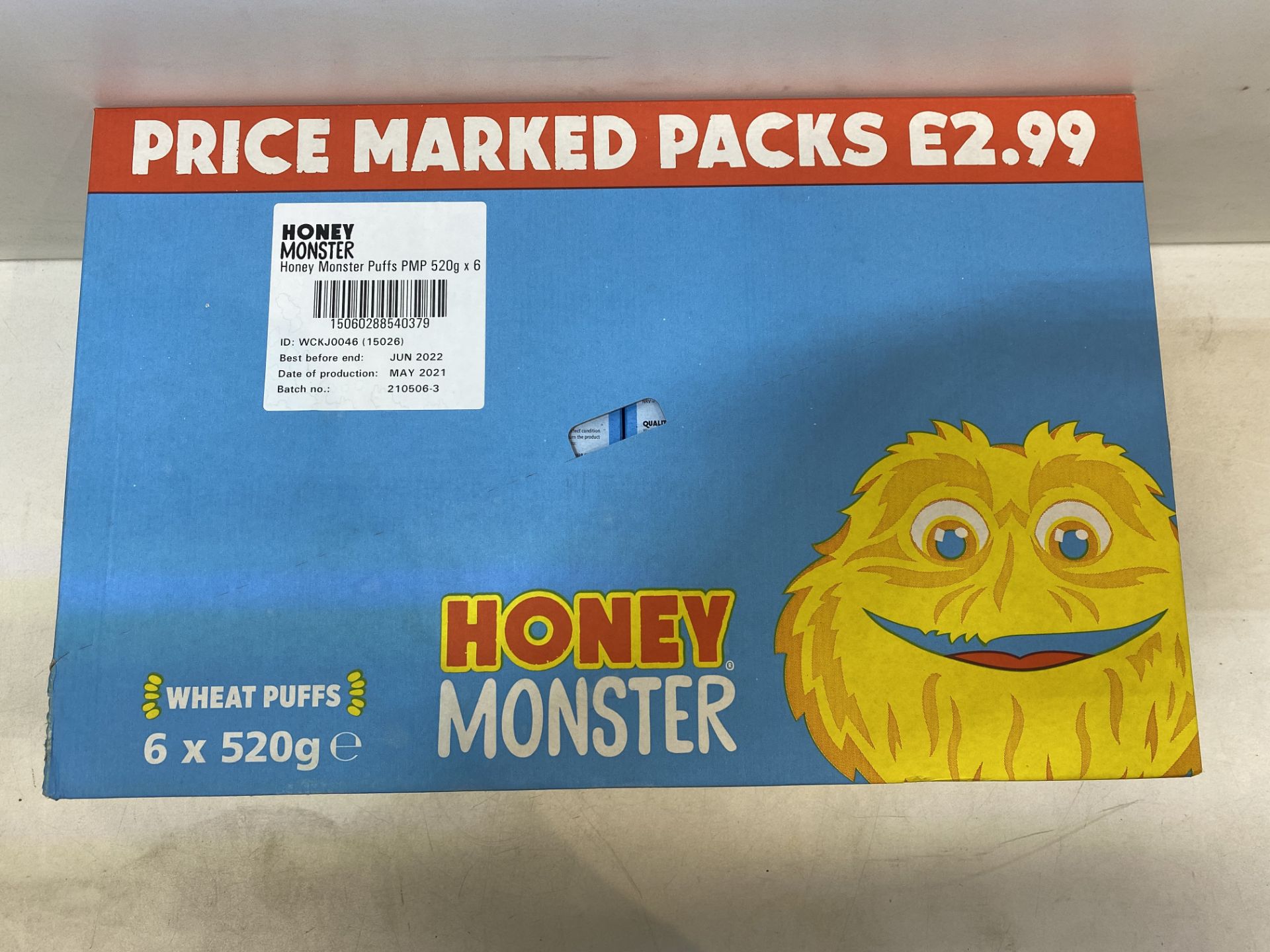 6 x Boxes Of Honey Monster Wheat Puffs Cereal