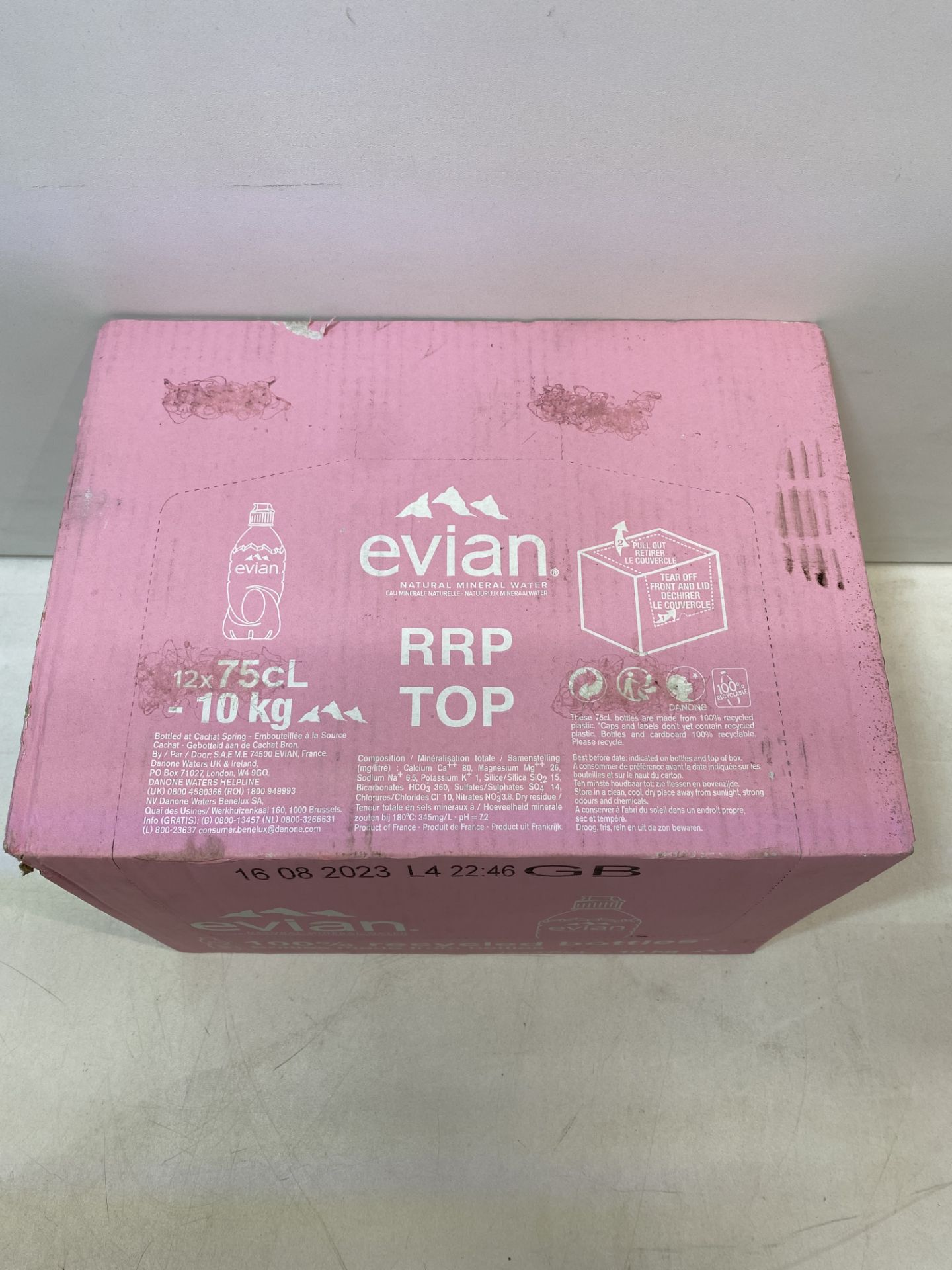 12 x Bottles Of Evian Natural Mineral Water, 75cl - Image 2 of 2